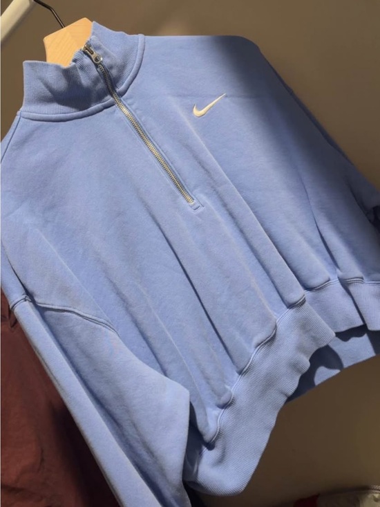 Nike Tops - Nike Periwinkle Blue Ribbed Collar Pullover